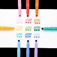 Confetti Stamp Dbl Ended Markers 9Pc